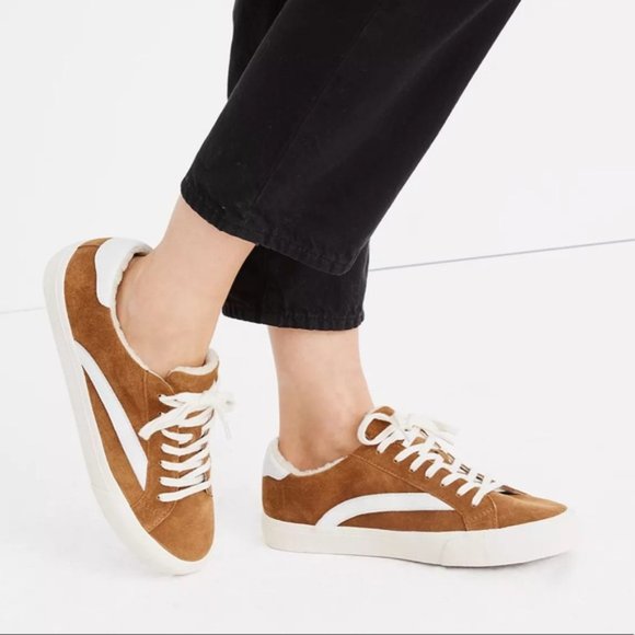 Madewell Shoes - NWOB Madewell Sidewalk Leather, Suede & Sherpa Fleece Sneakers W 11 M 9.5